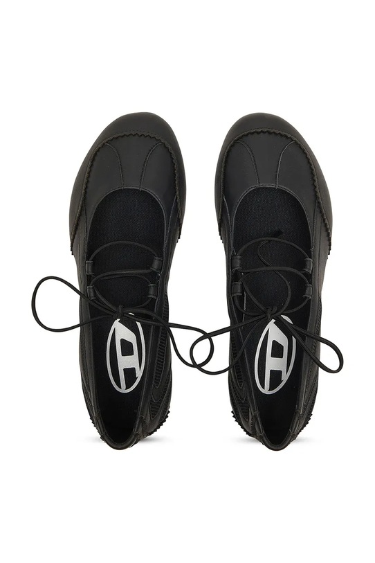 Diesel baleriny skórzane D-Mile czarny Y03856.P7477.T8013