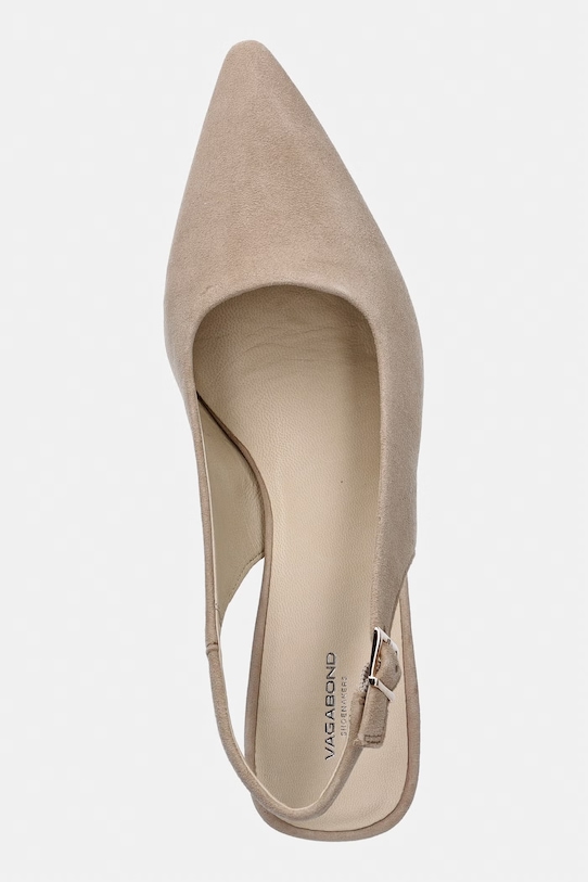 Vagabond Shoemakers czółenka z odkrytą piętą nubukowe MARTA beżowy 5928.140.11
