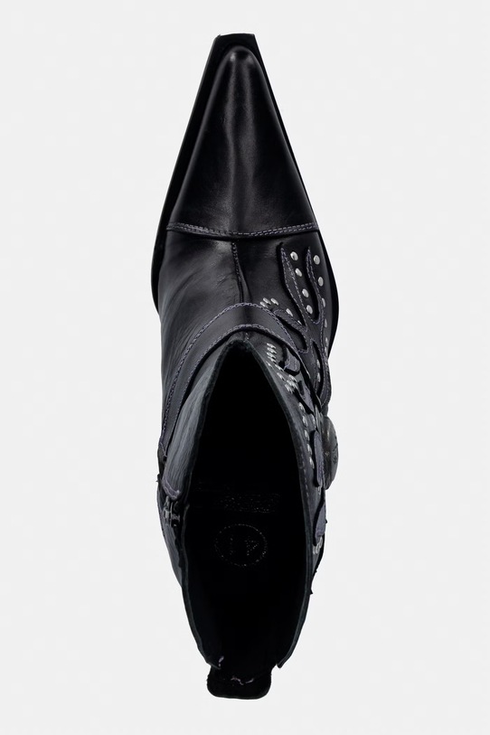 New Rock botki damskie skórzane NOMADA NEGRO LUX , BOX PLANE, BULL ACERO czarny M.7919.S1