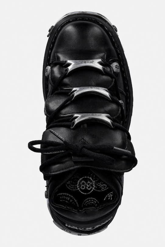 New Rock sneakersy skórzane CRUST NEGRO, REACTOR NEGRO E14 casco + czarny M.WALL106.S35