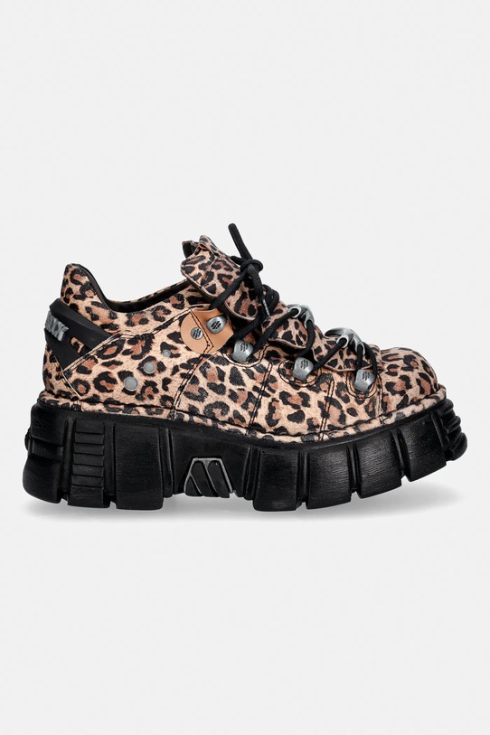 New Rock sneakersy zamszowe ANTE LEOPARDO CUERO, TOWER NEGRO+ lateral M.120N.C31 brązowy SS26