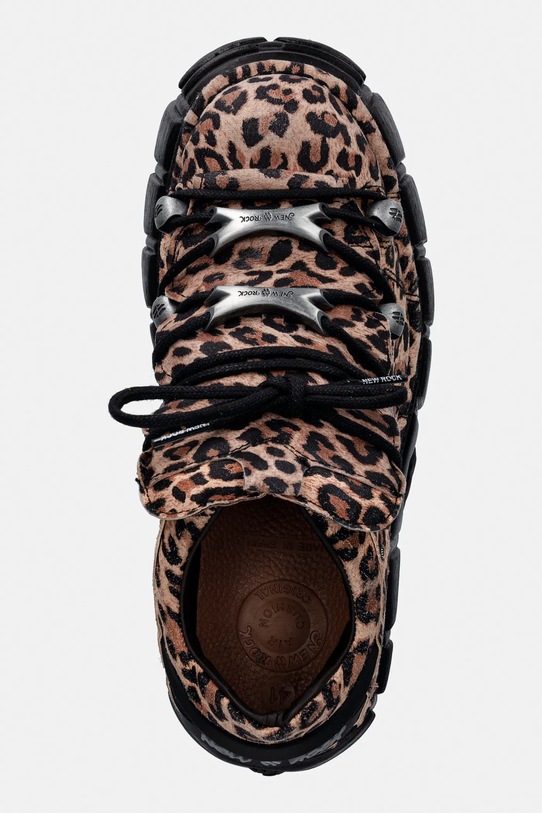 New Rock sneakersy zamszowe ANTE LEOPARDO CUERO, TOWER NEGRO+ lateral brązowy M.120N.C31