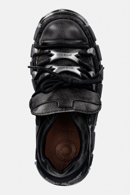 New Rock sneakersy skórzane PULIK OLD ARENA TOWER NEGRO ACERO + later szary M.120N.C69