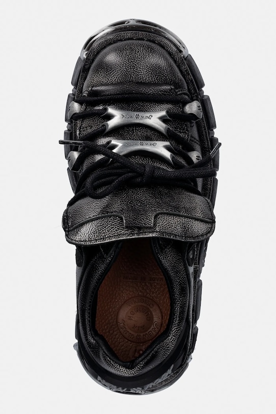 New Rock sneakersy skórzane PULIK OLD ARENA TOWER NEGRO ACERO + later szary M.120N.C69