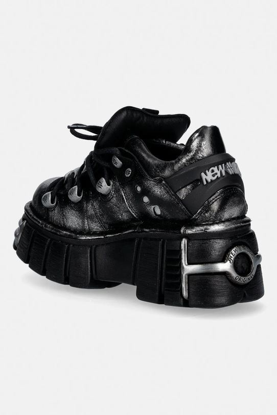Obuwie New Rock sneakersy skórzane BOX PLANE, TOWER NEGRO ACERO + lateral + pu M.120N.C70 szary