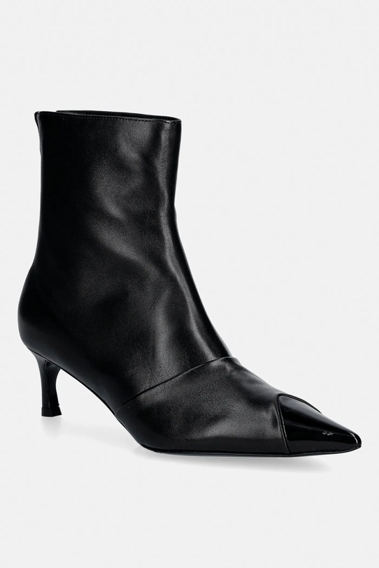 Rotate botki skórzane nieocieplane czarny 115993100