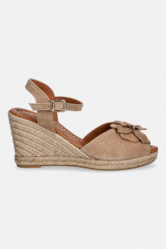 Billi Bi espadryle na koturnie damskie nubukowe A8604.055 beżowy SS26