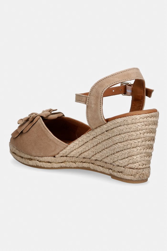 Obuwie Billi Bi espadryle na koturnie damskie nubukowe A8604.055 beżowy