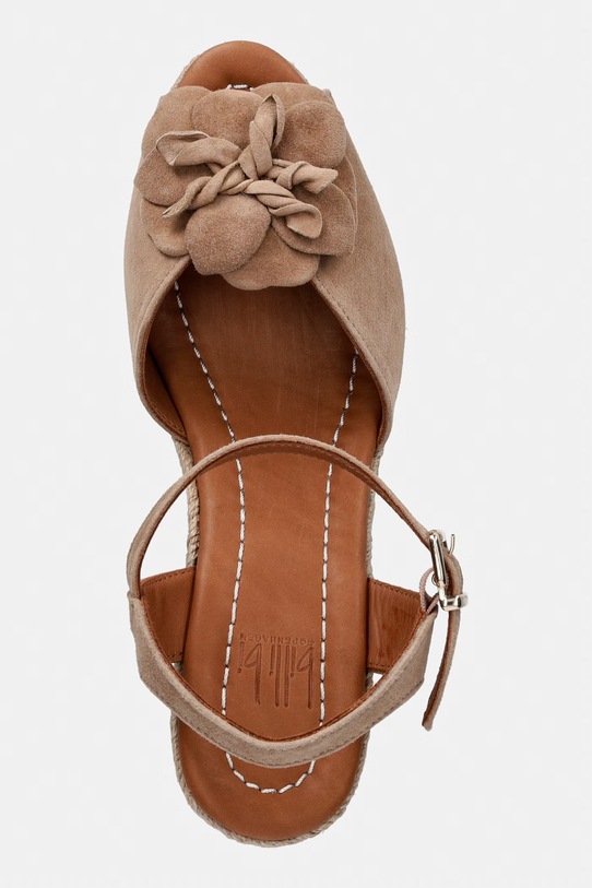 Billi Bi espadryle na koturnie damskie nubukowe beżowy A8604.055
