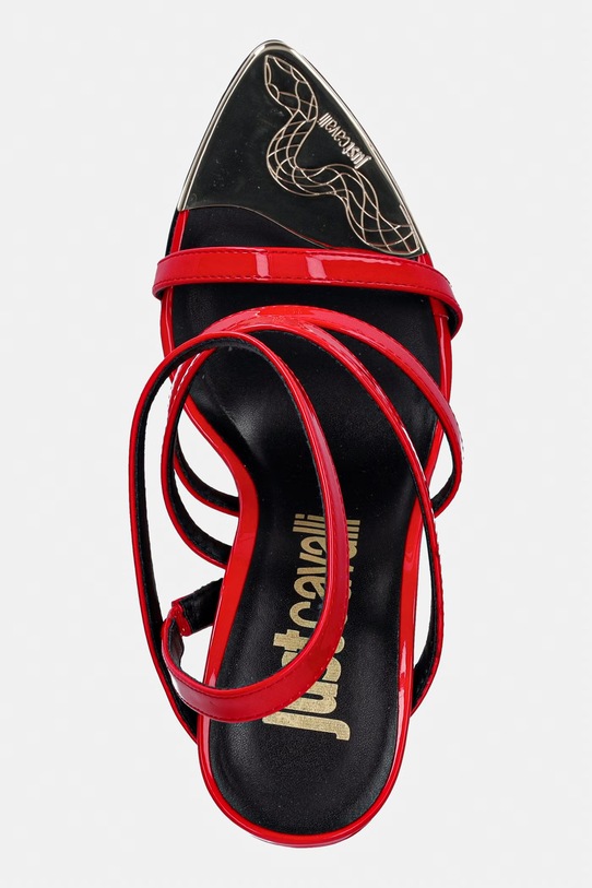 Just Cavalli sandały na szpilce czerwony 80RA3S55ZSE31559