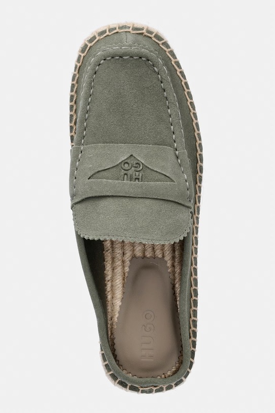 HUGO espadryle damskie zamszowe Brinn zielony 50563734.337