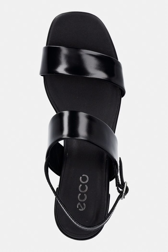 Ecco sandali z nizko peto usnjeni Livia 35 črna 250303.04001