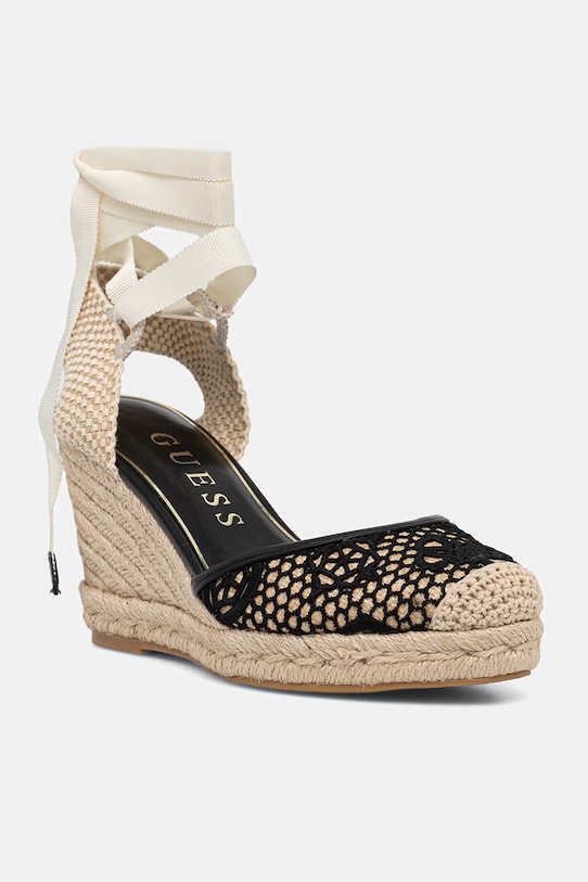 Guess espadrile wedges de damă CHEYIN negru FLJCHY.FAL04.BLKNA