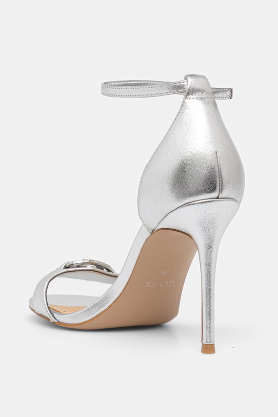 Boty Guess sandály na vysokém podpatku KABRINAA FLJKBB.LEL03.SILVE stříbrná