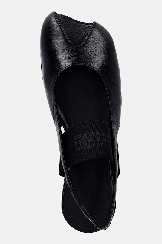 MM6 Maison Margiela sandały z odkrytą piętą damskie skórzane czarny S59WP0212.P3628.T8013