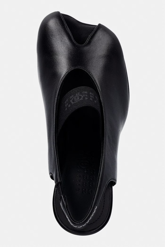 MM6 Maison Margiela czółenka z odkrytą piętą damskie skórzane czarny S59WP0213.P3628.T8013