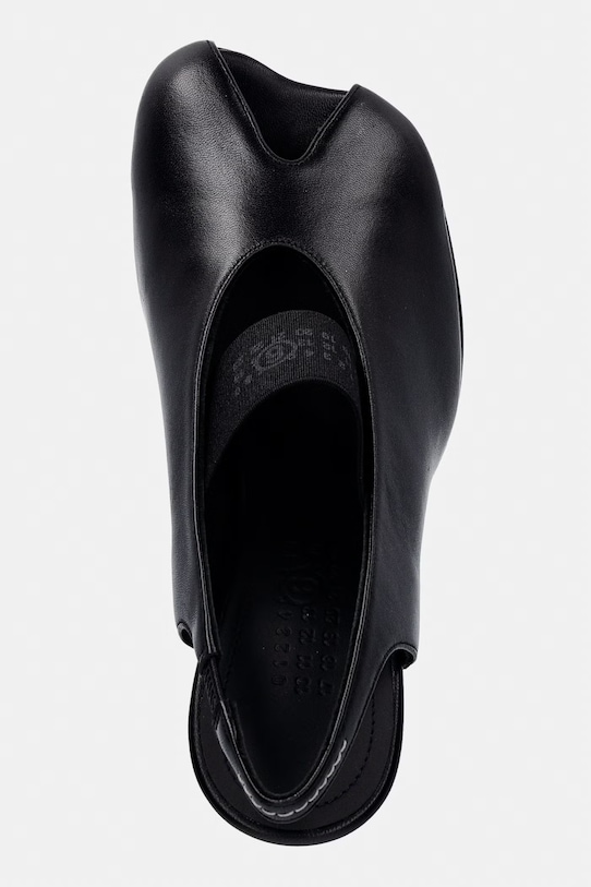 MM6 Maison Margiela czółenka z odkrytą piętą damskie skórzane czarny S59WP0213.P3628.T8013