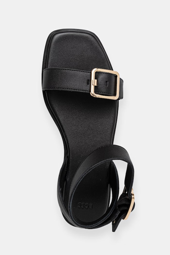 BOSS sandały damskie skórzane Charlize czarny 50563332.001