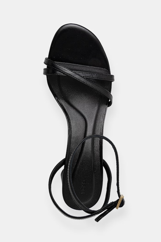 BOSS sandále na podpätku kožené Gracey čierna 50563433.001