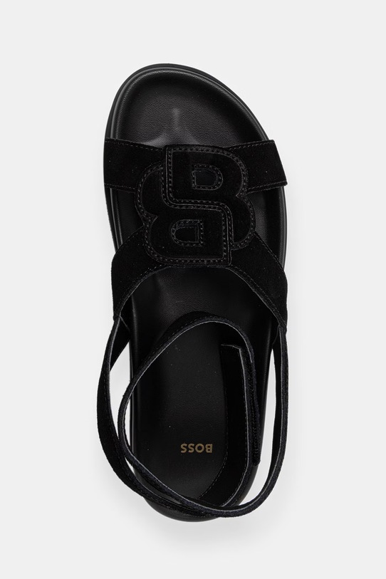 BOSS sandále dámske semišové Freyah čierna 50563358.001