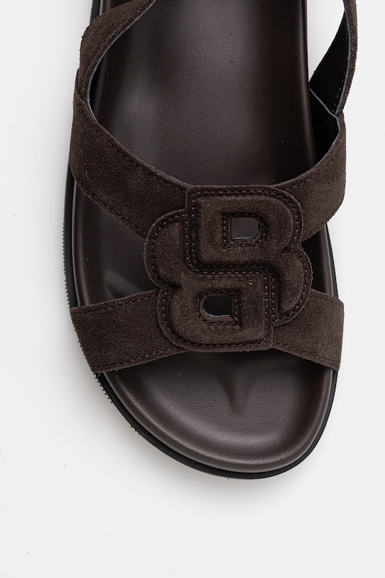 BOSS sandały damskie skórzane Freyah brązowy 50563358.207