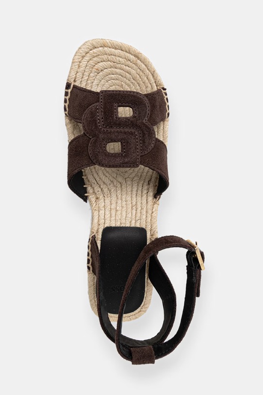 BOSS sandali s platformo iz semiša Machica rjava 50563446.207