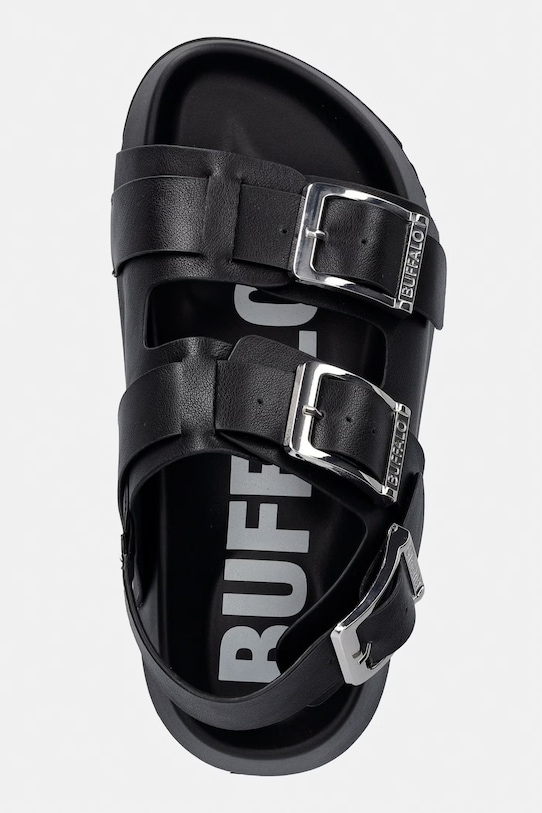 Buffalo sandále na platforme dámske Jane Athena Buckle čierna 1602318