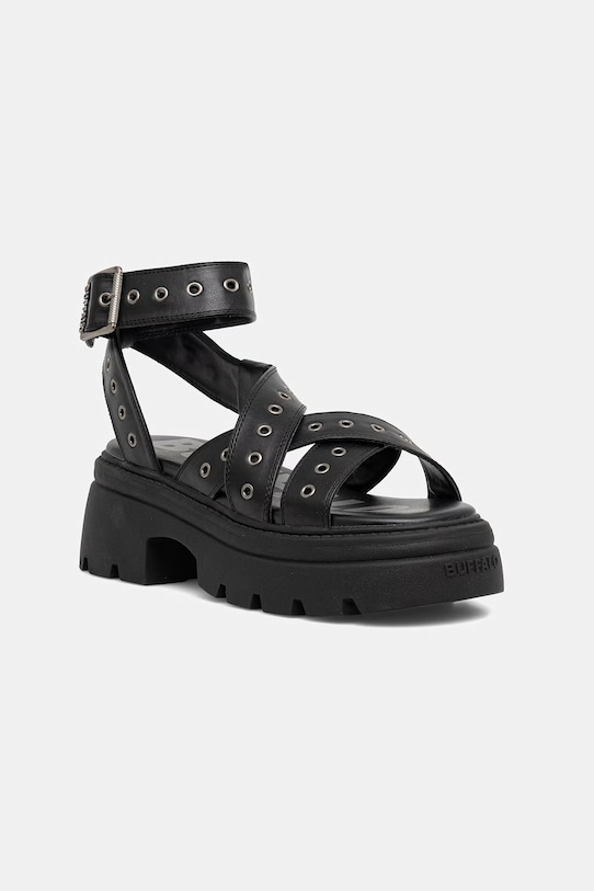 Buffalo sandały na platformie damskie Vega Mss Riv czarny 1602360