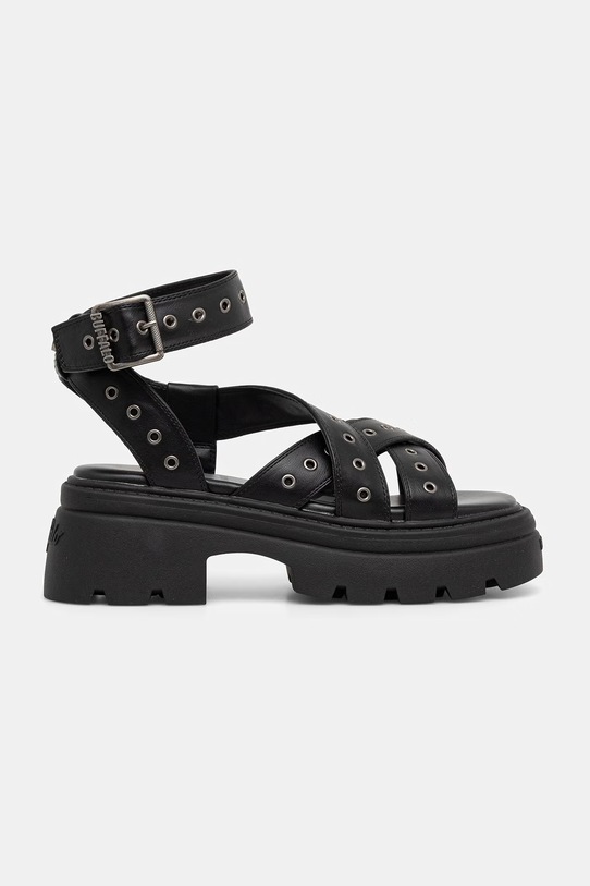Buffalo sandały na platformie damskie Vega Mss Riv 1602360 czarny SS26