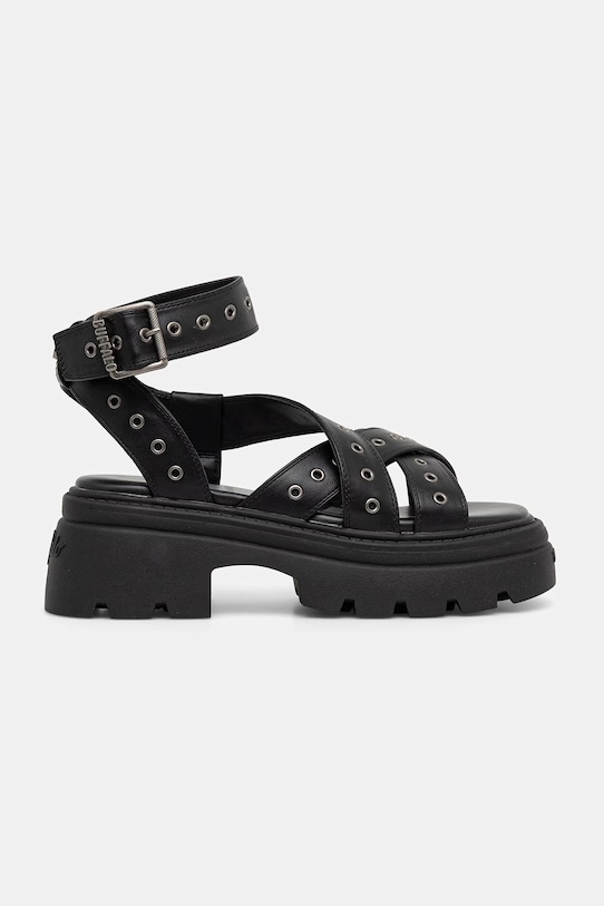Buffalo sandały na platformie damskie Vega Mss Riv 1602360 czarny SS26