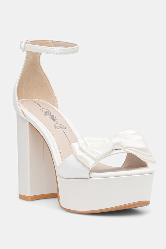 Buffalo sandale cu toc înalt Kya Bow Tb alb 1291684