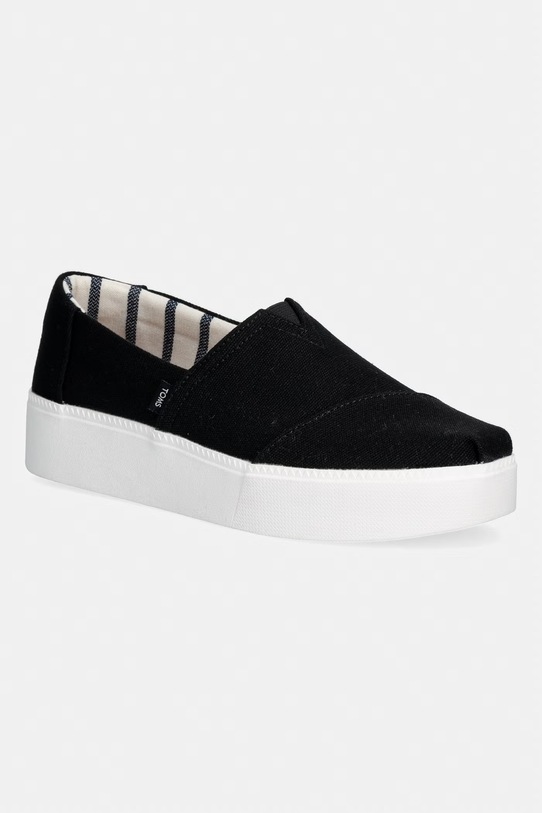 Toms ASHER PLATFORM espadryle damskie czarny 10023246