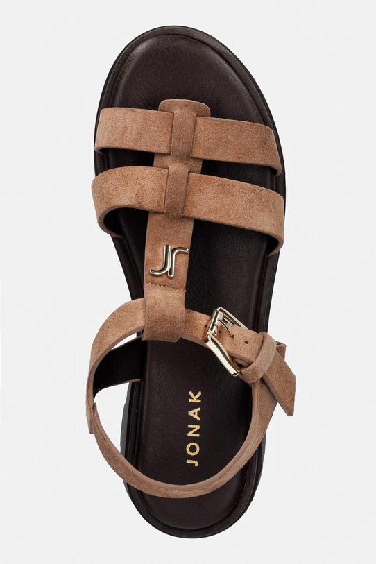 Jonak sandale s platformom ženske od brušene kože LIVERPOOL CROUTE bež 3800406.E26