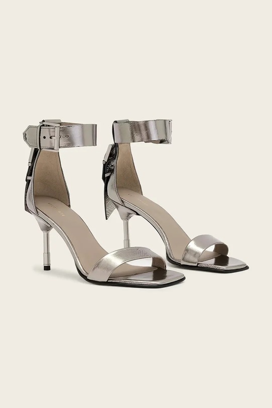 Kožené sandále AllSaints Noir Mid Sandal W152FB strieborná SS26
