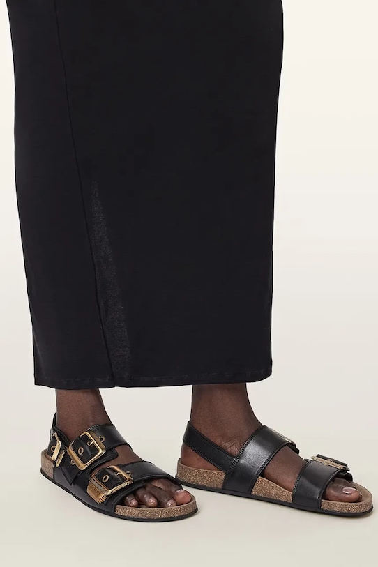 AllSaints sandale s niskim potplatom za žene od kože Staffa Sandal W044FE