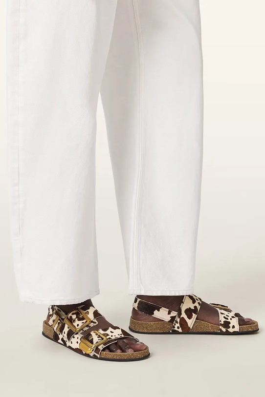 AllSaints sandale s niskim potplatom za žene od kože Staffa Sandal W046FE