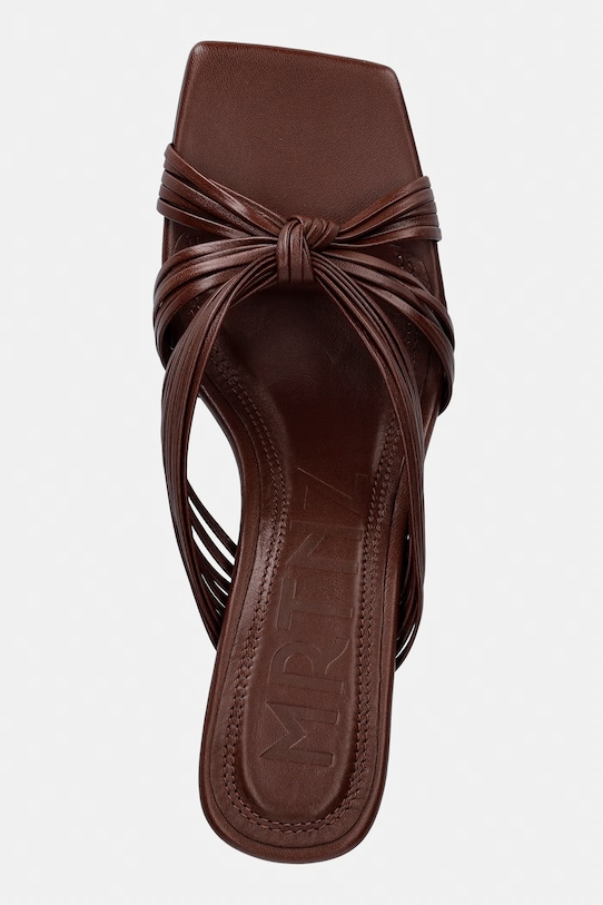 Δερμάτινες παντόφλες Souliers Martinez AMANDA καφέ AMANDA.DBROWN