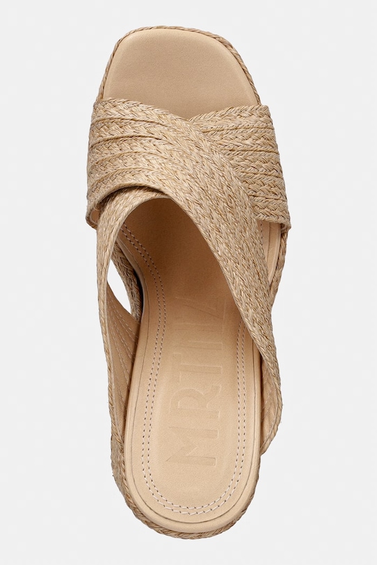 Souliers Martinez natikači s polno peto (blok) GARDA bež GARDA.NATURAL