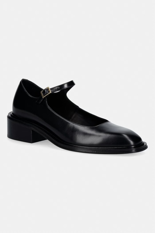 Souliers Martinez czółenka skórzane PENELOPE słupek czarny PENELOPE.BLACK