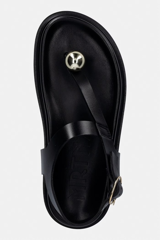 Souliers Martinez σανδάλια γυναικεία δερμάτινα SPIAGGIA μαύρο SPIAGGIA.BLACK