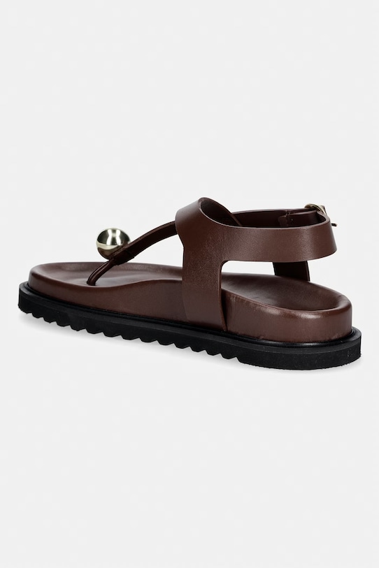 Obutev Souliers Martinez sandali ženski usnjeni SPIAGGIA SPIAGGIA.DBROWN rjava