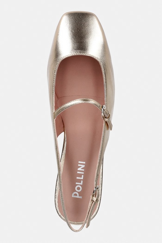 Kožené balerínky Pollini zlatá SA11031C1OTH0105