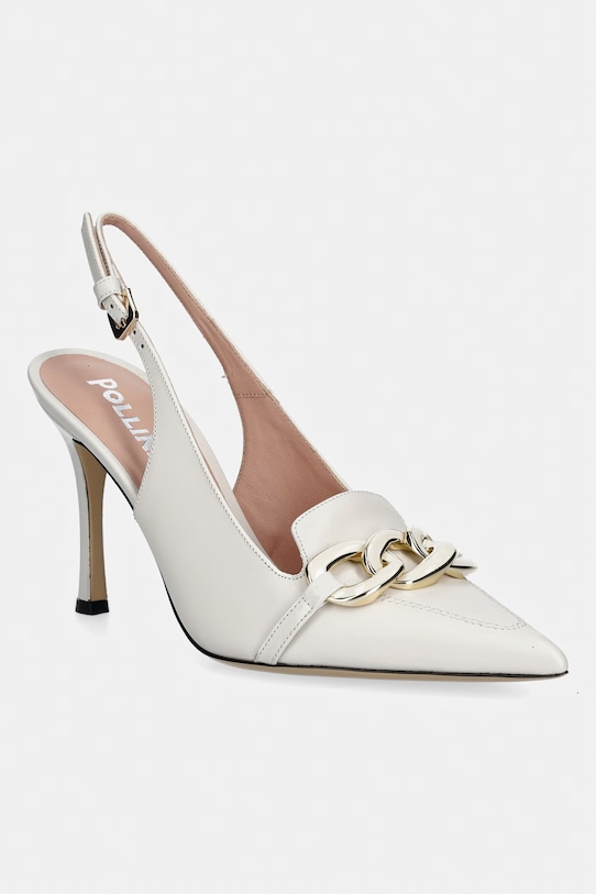 Kožené lodičky Pollini přírodní kůže béžová SA10109M1OTC0101