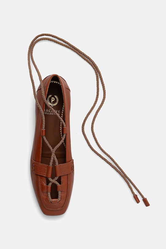 Pollini baleriny skórzane PA10201C1OPF0211 brązowy