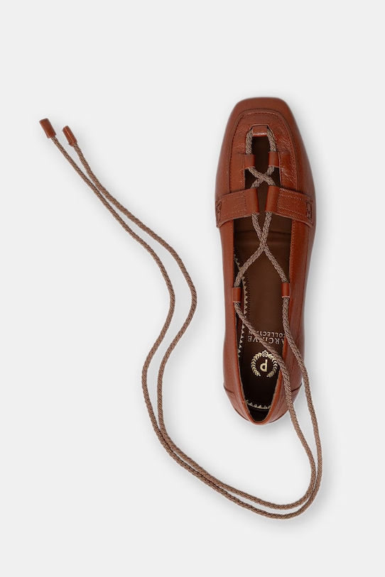 Pollini μπαλαρίνες δερμάτινες PA10201C1OPF0211 καφέ