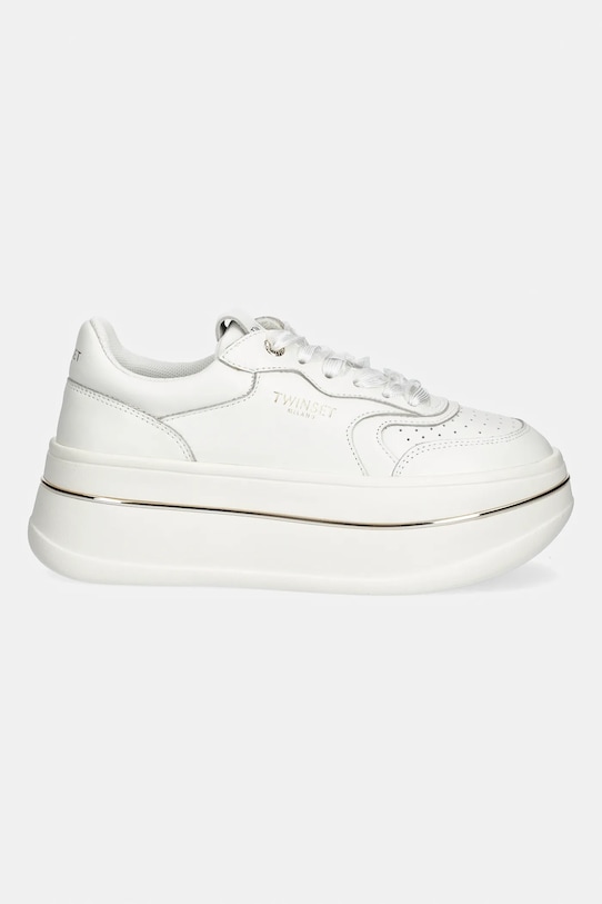 Twinset sneakersy skórzane 261TCP01G.00001 biały SS26