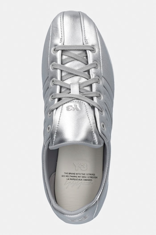 Y-3 sneakersy skórzane FIELD srebrny KI7112