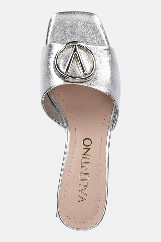 Valentino natikače s niskom potpeticom za žene od kože VALENTINE srebrna 91V1604NAP.490