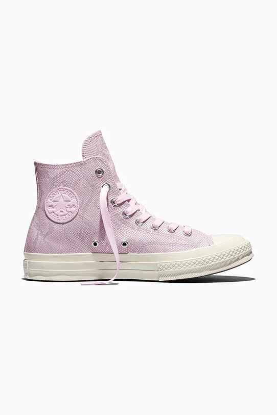 Δερμάτινα ελαφριά παπούτσια Converse Chuck 70 πλατφόρμα ροζ A16636C