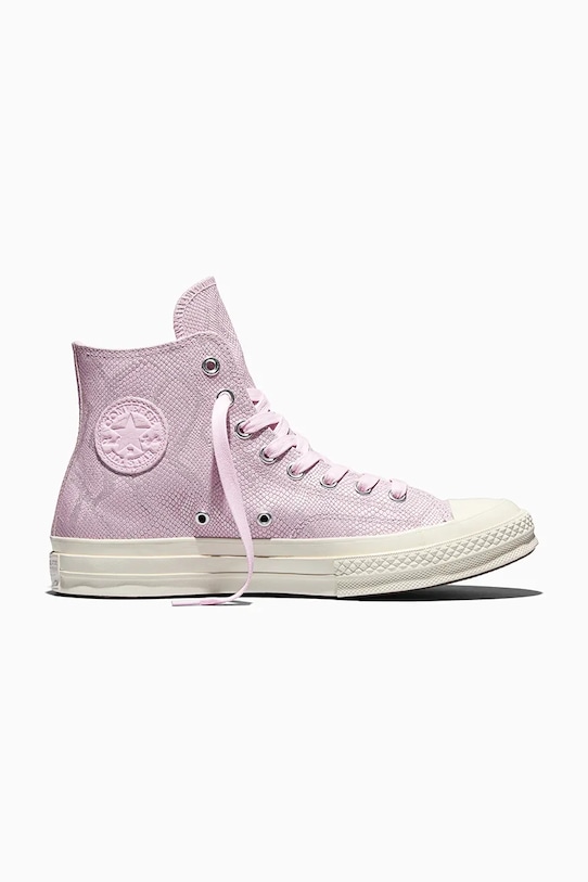 Δερμάτινα ελαφριά παπούτσια Converse Chuck 70 πλατφόρμα ροζ A16636C